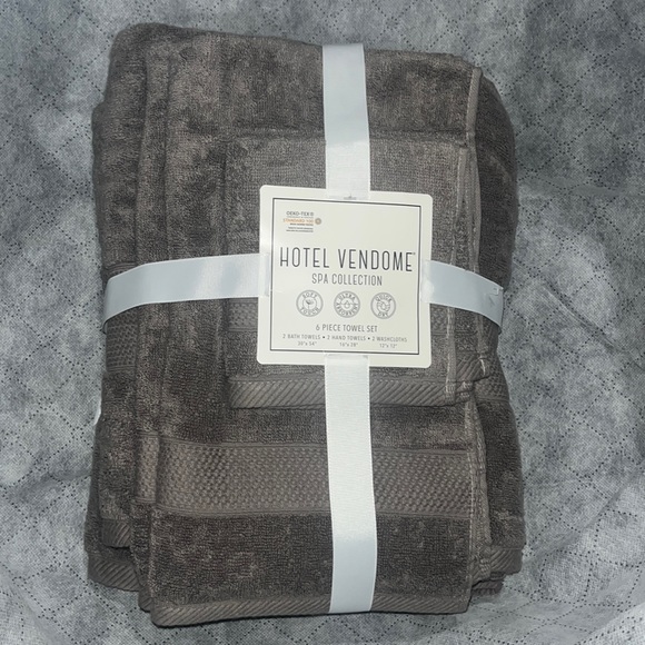 Hotel Vendome Spa Collection 100% Cotton 6-Piece Towel Set Bath Hand Washcloth - Picture 2 of 8